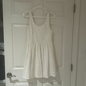 Lush White Fit & Flare Lace Skater Dress Size Medium